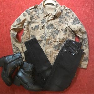 Floral pattern military jacket